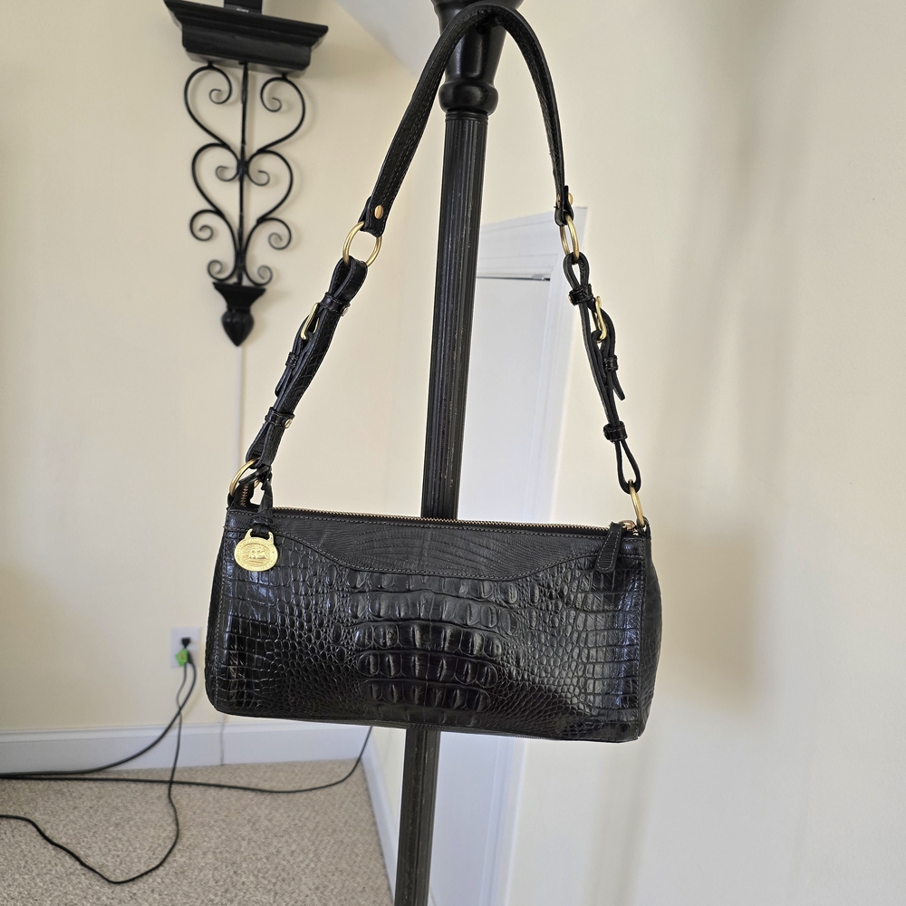 Brahmin Croc Embossed Shoulder Bag